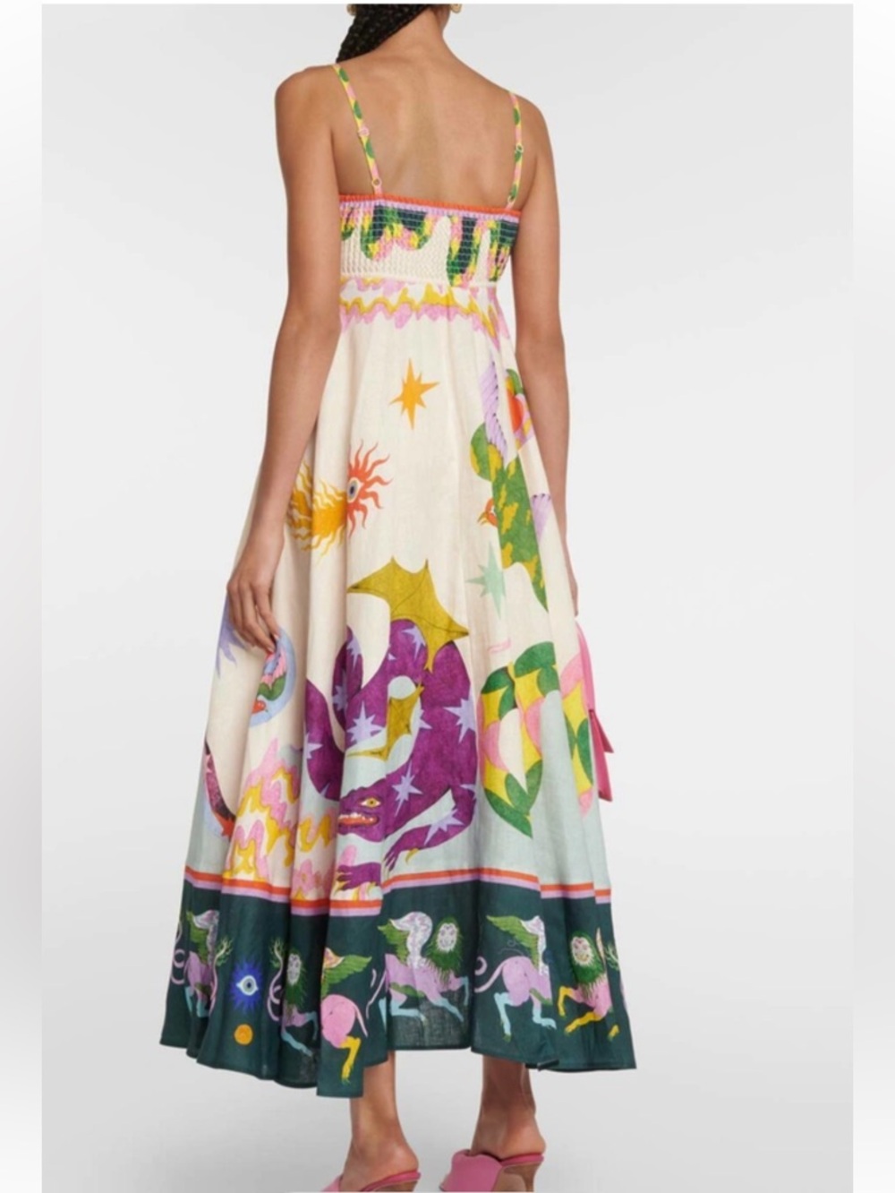 CHARLOTTE GREEN linen blend sun dress - Picture 2 of 12